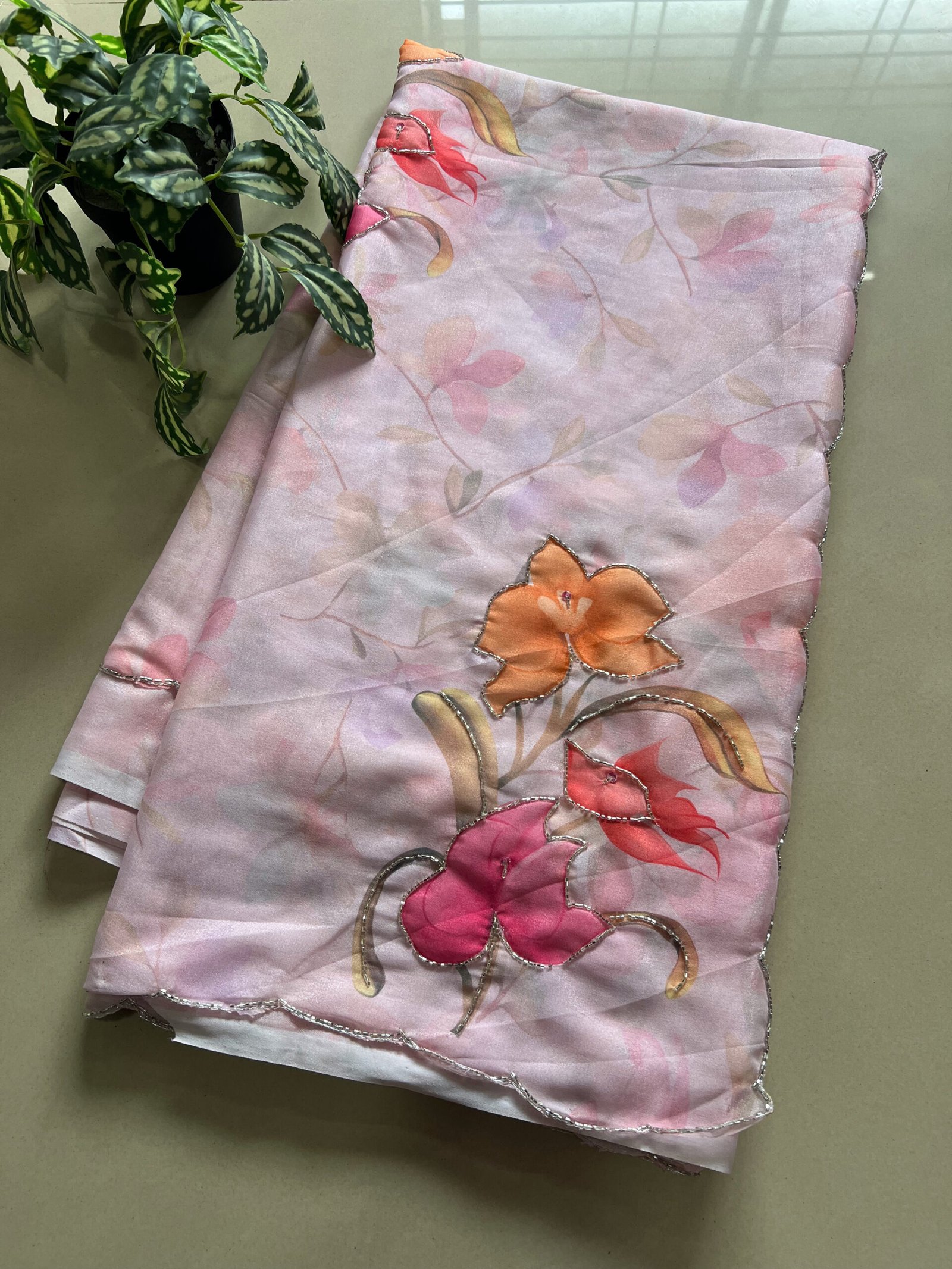 Printed Hand Work Saree