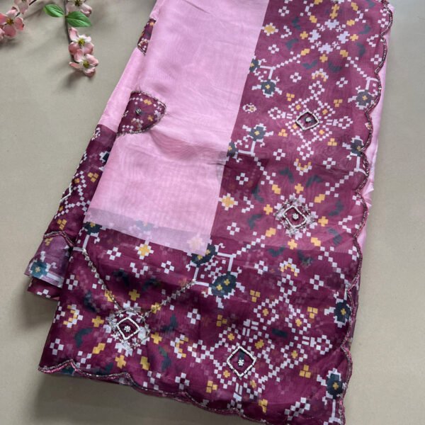 Printed Hand Work Saree