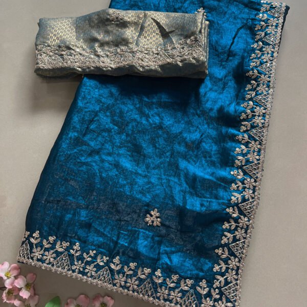 DIWALI SPECIAL ✨ Crush Shimmer Pitta Work Saree