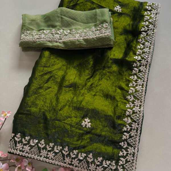 DIWALI SPECIAL ✨ Crush Shimmer Pitta Work Saree
