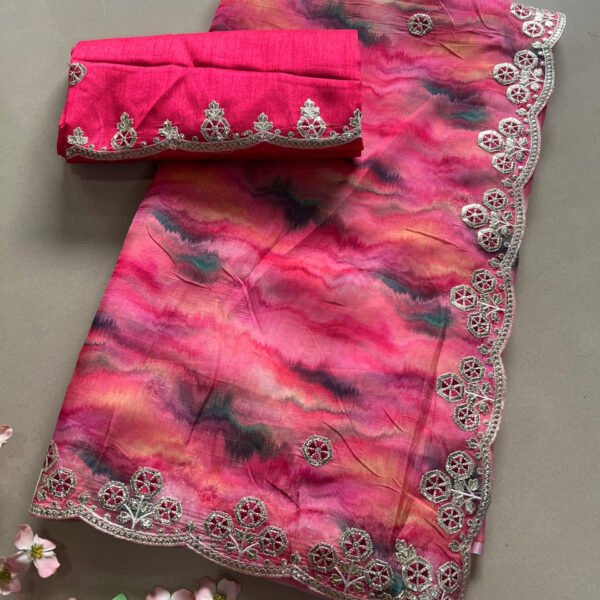 Light Work Soft Organza Printed Saree
