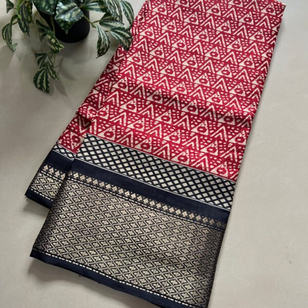Printed Semi Soft Dola Silk Saree