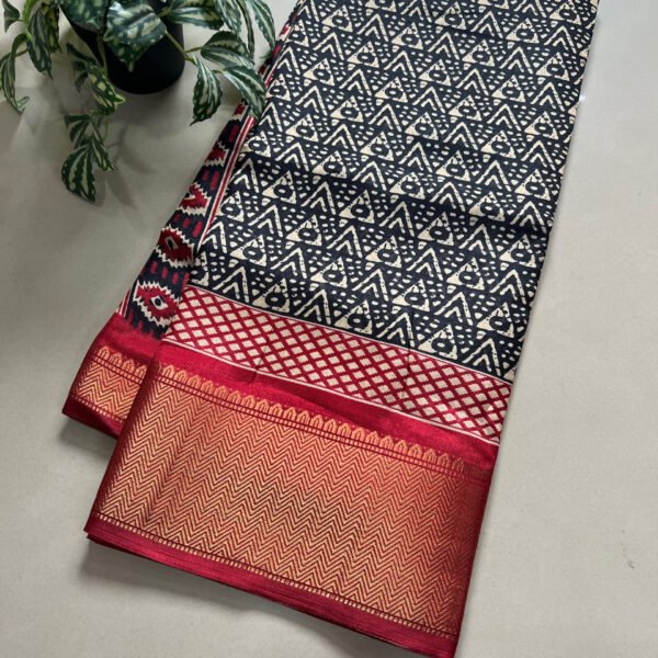 Printed Semi Soft Dola Silk Saree