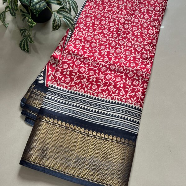 Printed Semi Soft Dola Silk Saree