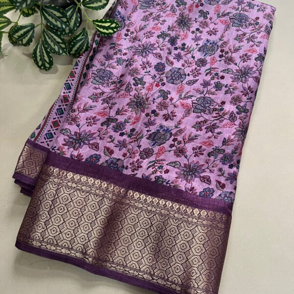 Printed Semi Soft Dola Silk Saree