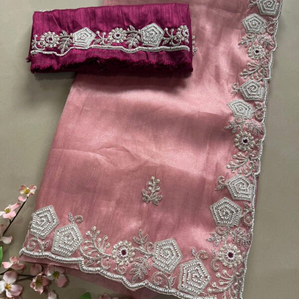 Party Wear Organza Exclusive Border Saree