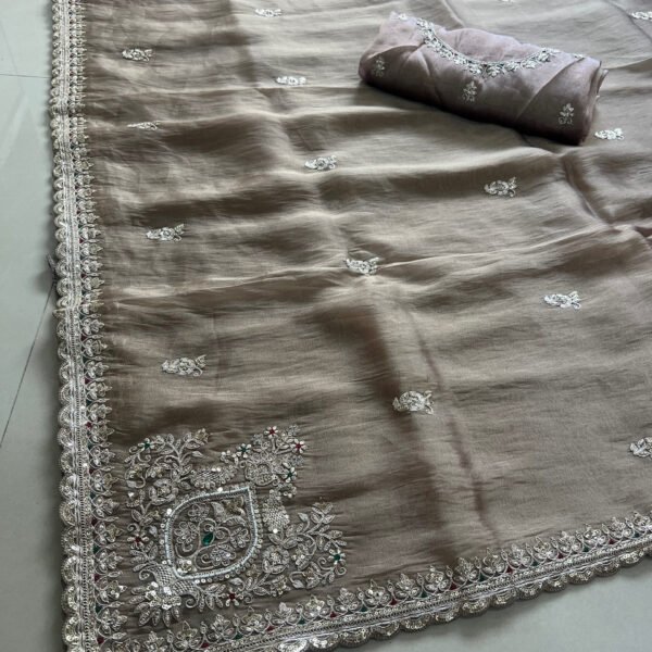 Diwali Special✨❣️ Heavy Pallu Tissue Organza Saree