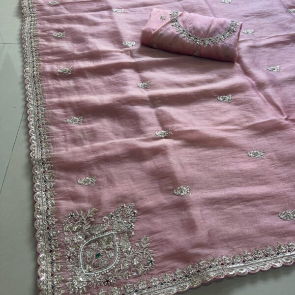 Diwali Special✨❣️ Heavy Pallu Tissue Organza Saree