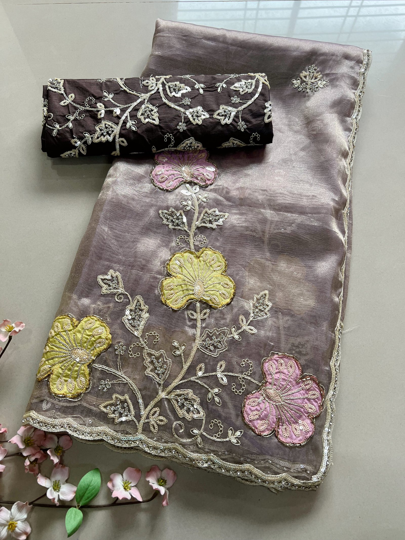 Party Wear Organza Saree - Image 2